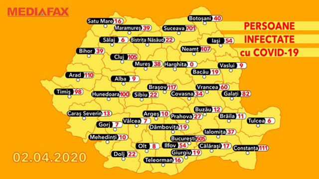 FOTO | Harta cazurilor din România, publică pentru prima dată. Care sunt ”zonele roșii” din țară și unde sunt cei mai puțini infectați 
