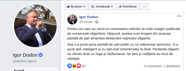 Mesajul lui Igor Dodon după publicarea noilor imagini video în care apare alături de Iaralov și Plahotniuc
