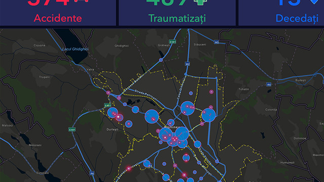 Străzile unde s-au produs cele mai multe accidente rutiere în Chișinău, pe o hartă online