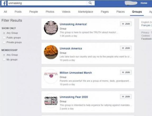 Facebook a eliminat unul dintre cele mai mari grupuri anti-mască de pe platforma sa