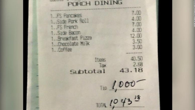 Un client a lăsat 1.000$ bacșiș într-un restaurant pentru a le mulțumi angajaților care lucrează în timpul pandemiei