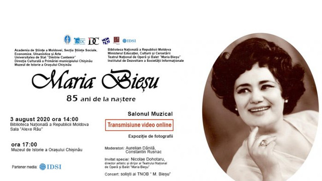 S-au împlinit 85 de ani de la nașterea cântăreței de operă Maria Bieșu

