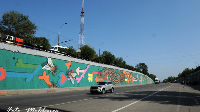 O pictură murală de 4000 de metri pătrați a fost inaugurată la Chișinău
