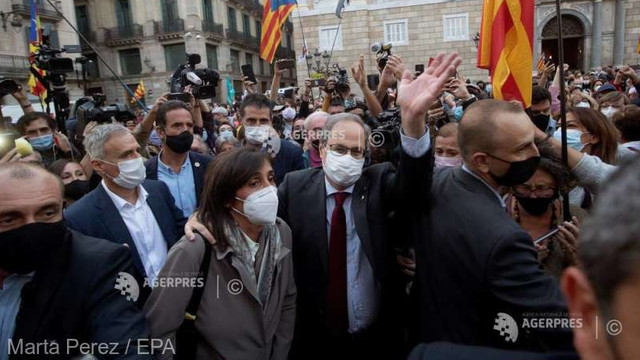 Spania: Mii de persoane au protestat în Catalonia după ce liderul separatist Quim Torra a fost suspendat din funcție