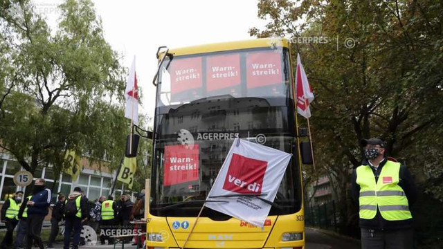 Germania: Transportul public perturbat în numeroase orașe pe fondul unei greve