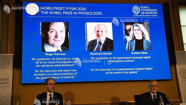 Nobel 2020: Roger Penrose, Reinhard Genzel și Andrea Ghez au câștigat premiul Nobel pentru fizică