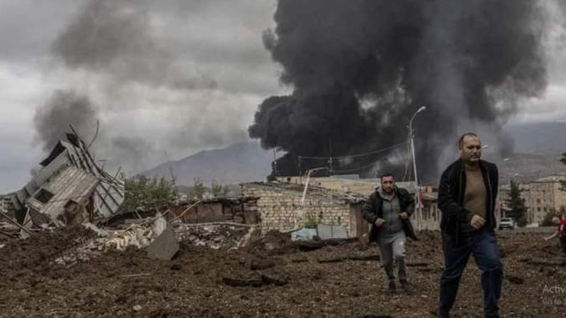 Orașul Stepanakert din Nagorno-Karabah a fost bombardat, la finalul primei zile de armistițiu