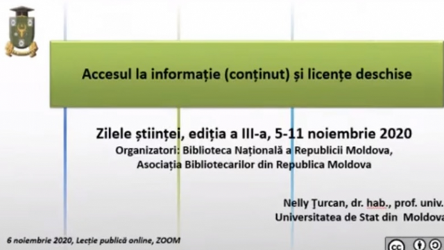 Accesul la informație și licențe deschise, lecție publică