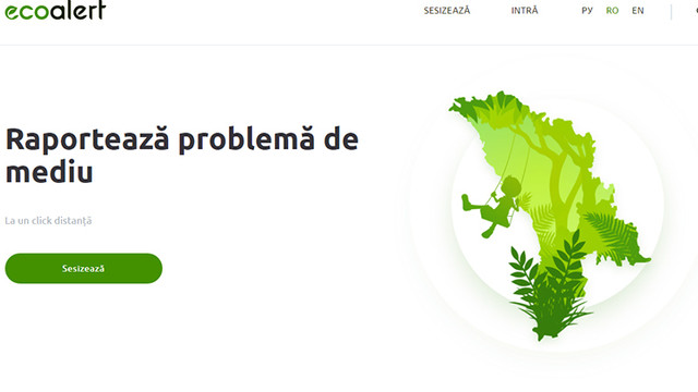 Oamenii pot sesiza o problemă de mediu pe platforma www.ecoalert.md

