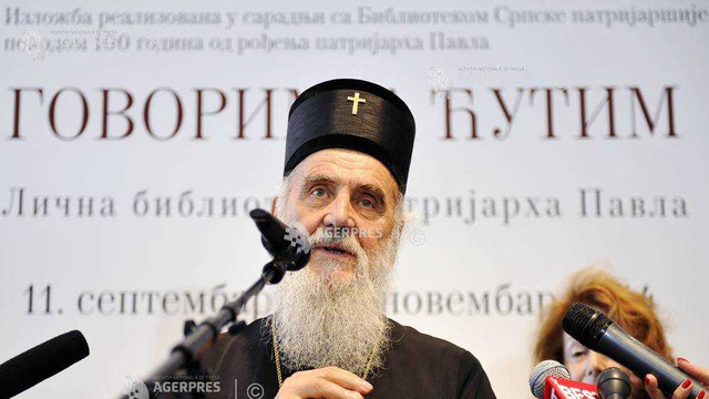 Patriarhul Irineu al Bisericii Ortodoxe Sârbe a decedat în urma infectării cu noul coronavirus