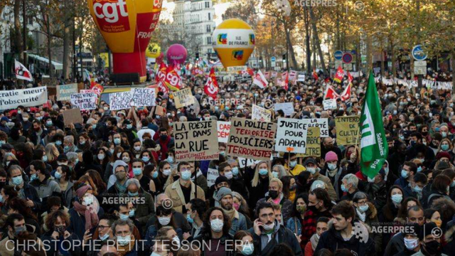 Violențe în timpul protestelor organizate în Franța față de proiectul de lege privind ''securitatea globală''