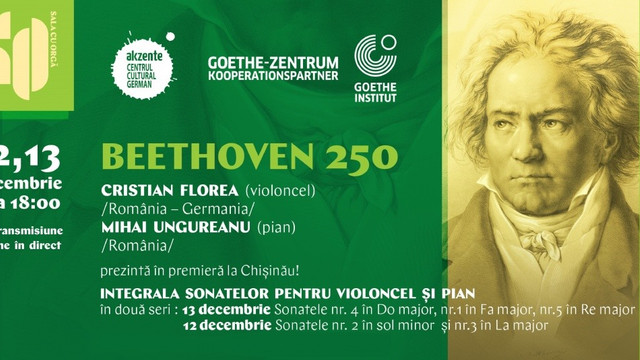 Sala cu Orgă, în parteneriat cu Centrul Cultural German Akzente și Goethe-Institut București îl celebrează pe Ludwig van Beethoven