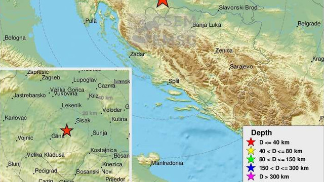 Un seism cu magnitudinea 5,2 s-a produs în centrul Croației