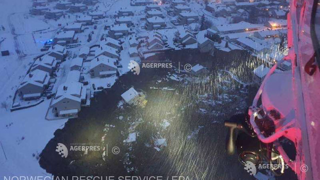 Norvegia: 10 răniți și 21 de dispăruți în urma unei alunecări de teren