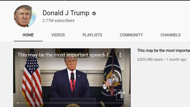 YouTube a suspendat canalul lui Donald Trump
