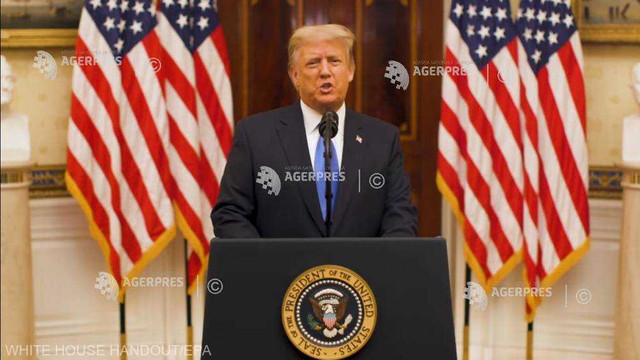 VIDEO | În discursul de adio, președintele  în exercițiu al SUA, Donald Trump, a declarat că se va ruga pentru succesul noii administrații