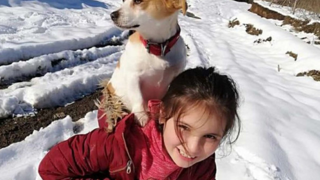 O fetiță de 9 ani și-a cărat câinele în spate doi kilometri, prin zăpadă, pentru a ajunge la veterinar