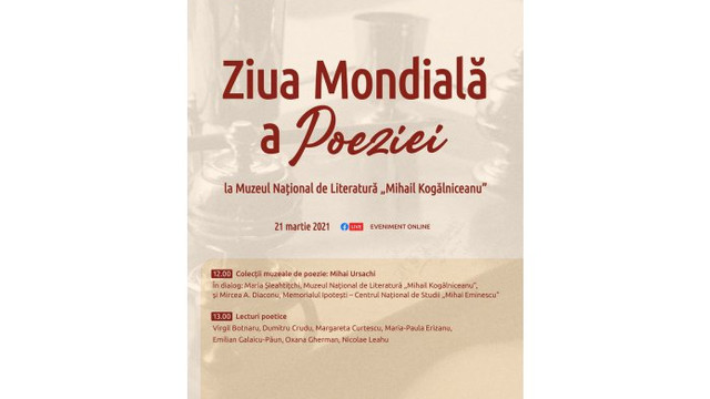 În R. Moldova este marcată Ziua Mondială a Poeziei. Evenimente organizate online 
