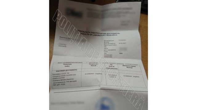 Un moldovean a prezentat la frontieră un test fals la COVID pe care l-a cumpărat cu 200 de euro