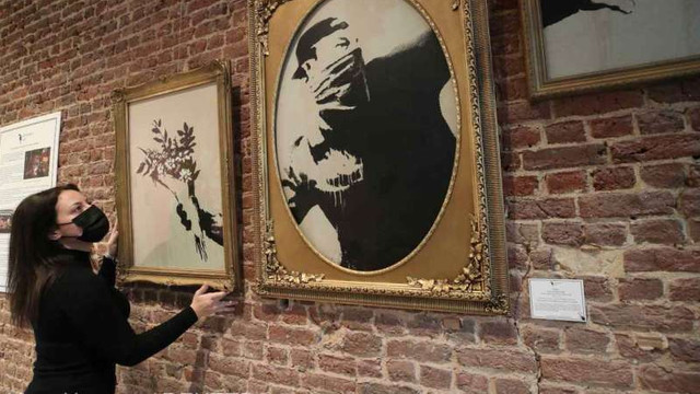 O expoziție cu lucrări realizate de Banksy în decursul a 15 ani, vernisată în Bruxelles