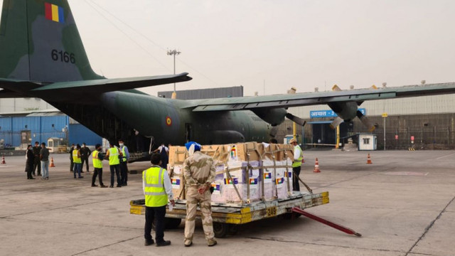 Echipamentele medicale donate Indiei de România au ajuns la New Delhi cu o aeronavă militară
