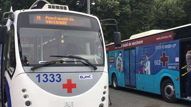Unde vor staționa astăzi cele două puncte mobile de vaccinare anti-COVID-19, un troleibuz și un autobuz