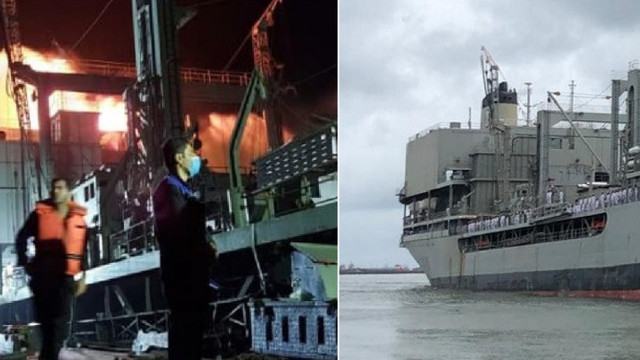 Cea mai mare navă din marina iraniană a luat foc și s-a scufundat în Golful Oman în circumstanțe neclare
