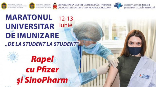 Universitatea de Medicină va efectua rapelul pentru persoanele vaccinate cu Pfizer și Sinopharm
