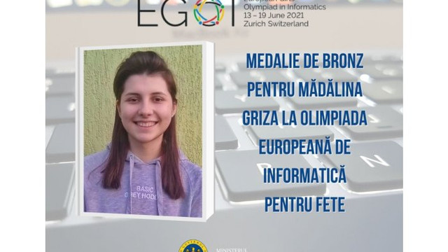 O elevă din Chișinău a luat medalia de bronz la Olimpiada Europeană de Informatică