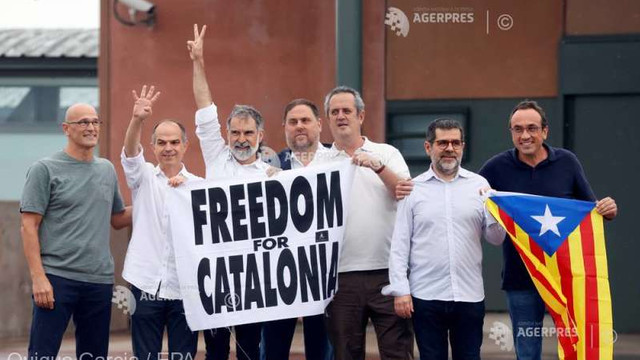 Liderii separatiști catalani grațiați marți de guvernul spaniol au ieșit din închisoare