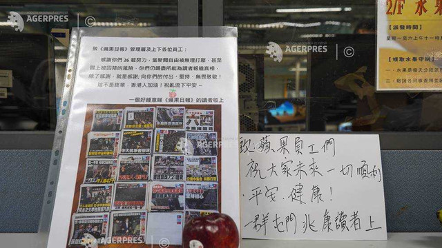 Hong Kong | Ziarul pro-democrație Apple Daily  și-a publicat ultima ediție joi, ''o zi tristă pentru libertatea presei''