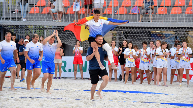 Moldova a urcat pe podium la Europenele de rugby plajă