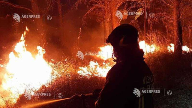 Pompierii din Italia luptă cu sute de incendii de vegetație