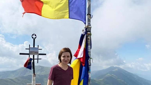 Maia Sandu pe una dintre cele mai înalte culmi ale României, vârful Modoveanu