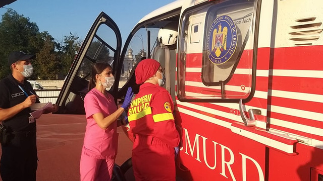 VIDEO | O nouă intervenție aero-medicală SMURD România. Un bărbat, care a suferit arsuri, a fost transportat de la Cantemir la Chișinău 