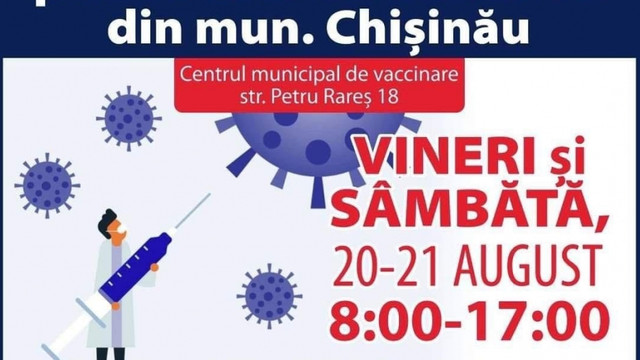 La Chișinău se desfășoară cel de-al doilea maraton de imunizare anti-COVID-19 pentru cadrele didactice. Vaccinurile care sunt valabile 