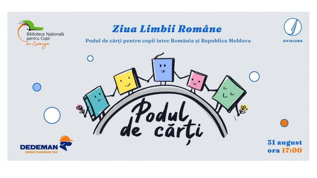 A fost organizat Podul de cărți pentru copii între România și R. Moldova, cu ocazia Zilei Limbii Române