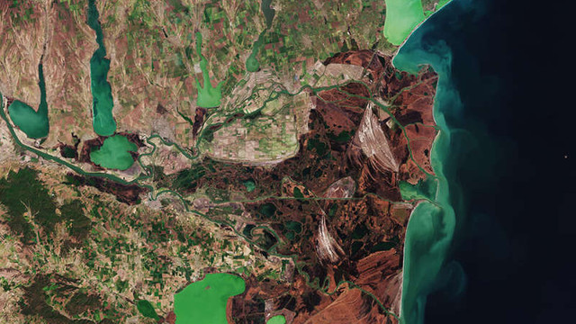 ESA a publicat o fotografie de înaltă rezoluție a Deltei Dunării, realizată de misiunea Copernicus Sentinel-2