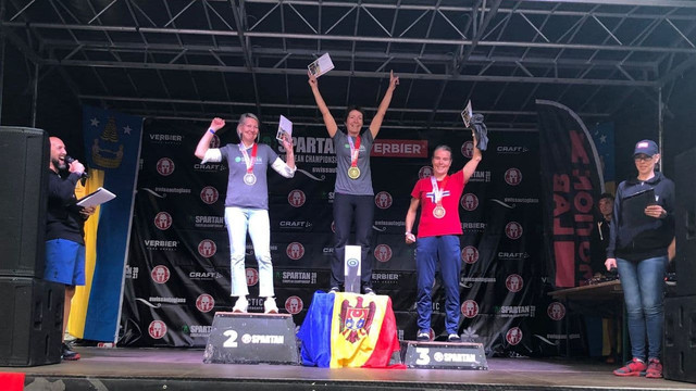 FOTO | Moldoveanca Elena Iabanji - campioană europeană la „Spartan Race”, cursa Beast 22 de kilometri, cu 30 de obstacole, din Elveția