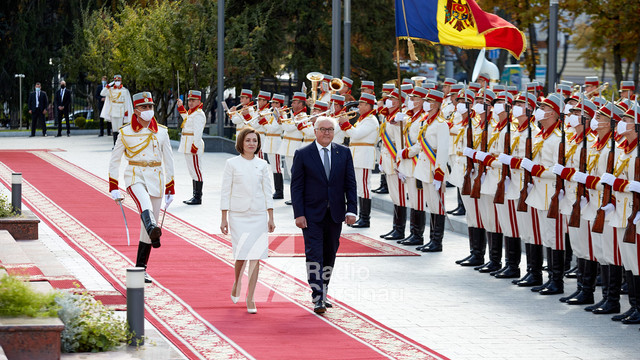 VIDEO | Ceremonia oficială de întâmpinare a președintelui Germaniei Frank-Walter Steinmeier de către Maia Sandu