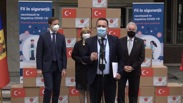 Turcia a donat R. Moldova 70 de mii de doze de vaccin Sinovac