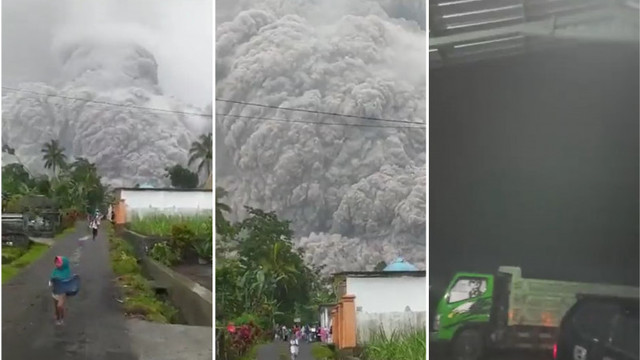 Erupție uriașă a vulcanului Semeru din Indonezia. Imagini cu oameni fugind de norul de cenușă. Unele zone s-au întunecat complet