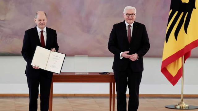 Germania: Olaf Scholz a fost numit cancelar într-o ceremonie la președinție