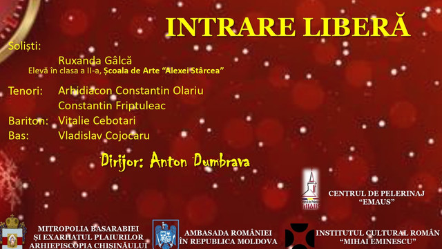 Astăzi, 22 decembrie la Teatrului Național Satiricus „I.L.Caragiale” va avea loc un concert de colinde cu genericul „Magii de la Răsărit”, organizat de Mitropolia Basarabiei