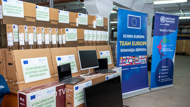 FOTO | UE și OMS au donat echipamente instituțiilor medicale implicate în procesul de vaccinare împotriva COVID-19