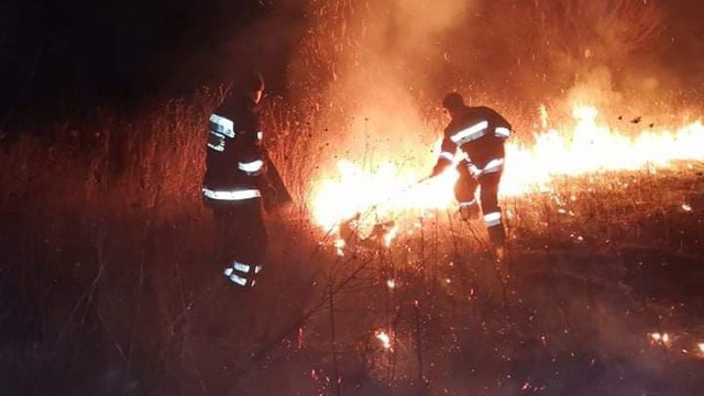 Peste o sută de hectare de iarbă uscată au luat foc la Ceadâr-Lunga