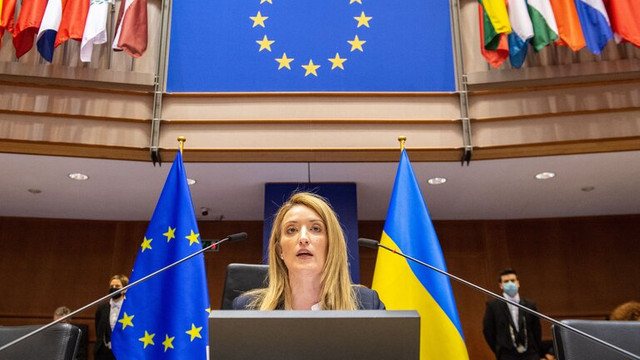 Roberta Metsola îl asigură pe Zelenski că Parlamentul European va ajuta Ucraina în obținerea statutului de țară candidată