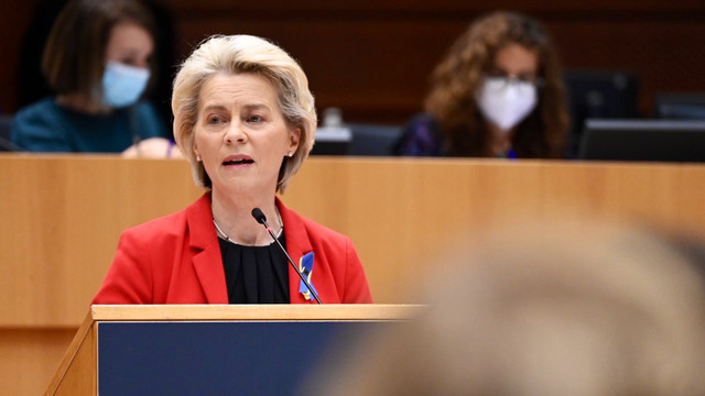 Ursula von der Leyen: Dacă libertatea are un nume, se cheamă Ucraina. Steagul ucrainean este astăzi steagul libertății