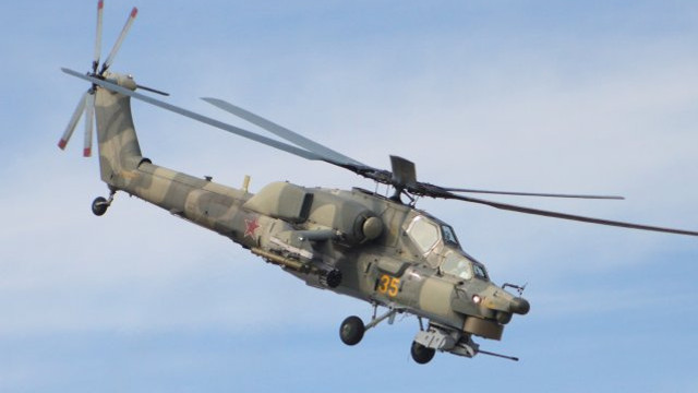 Imagini cu un elicopter de atac rus doborât de forțele ucrainene
