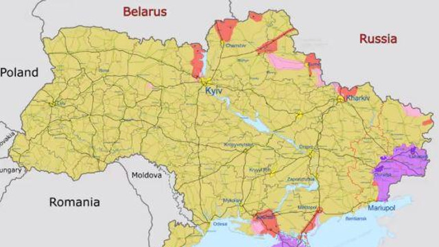 HARTĂ ANIMATĂ | Cum a evoluat frontul din Ucraina în fiecare zi a invaziei
